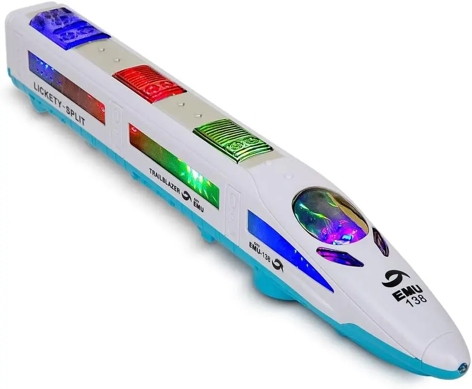 JoyMates Multicolor Electric Train Toy with Light & Sound – Bump and Go Action.