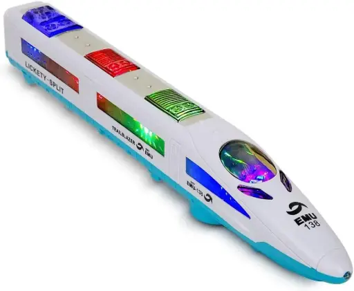 JoyMates Multicolor Electric Train Toy with Light & Sound – Bump and Go Action.
