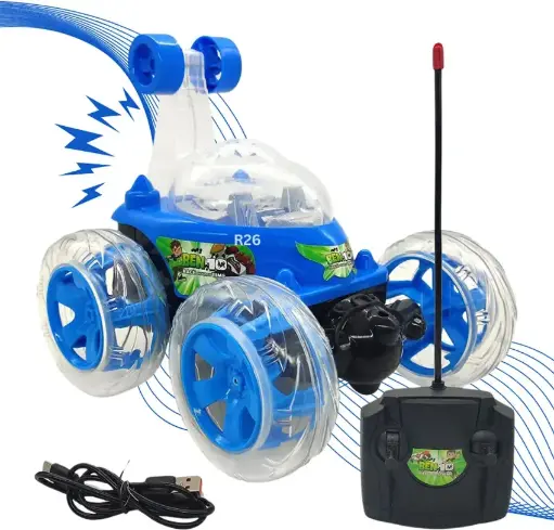 JoyMates Rechargeable Remote Control Rotating Rolling Stunt RC Car Toys for Kids Off Road Vehicle Toy Cars Kids Monster Truck Rock Climbing Car Toy (Random Colors).